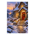 Original Winter Cottage artwork on a white background.