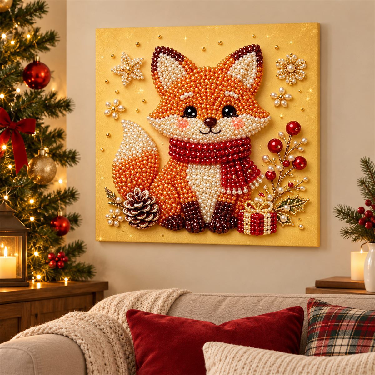 Christmas Fox Pinecone Gift — room image