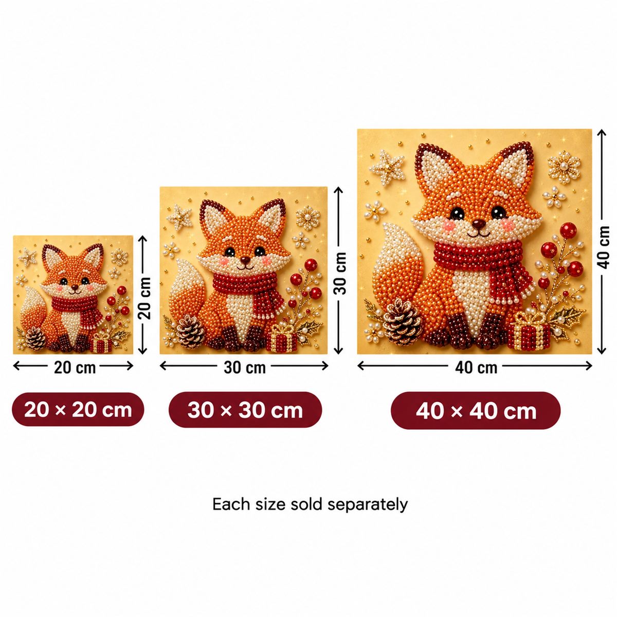 Christmas Fox Pinecone Gift — size image