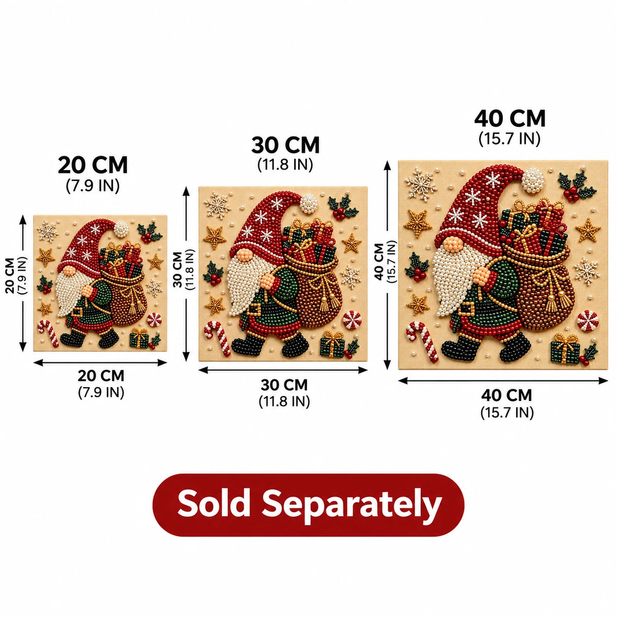 Christmas Gnome Gift Sack pearl painting kit – size image