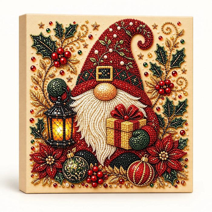 Christmas Gnome Lantern pearl painting hero