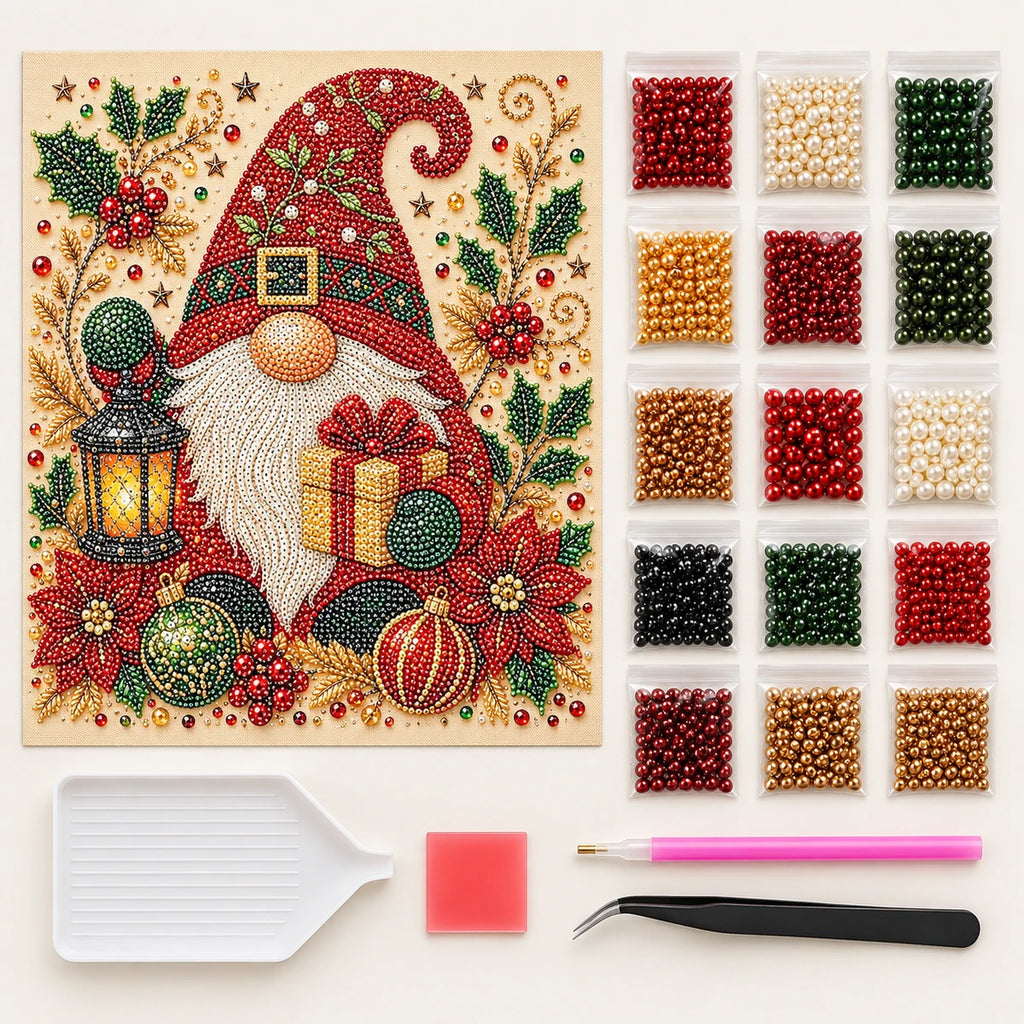 Christmas Gnome Lantern pearl painting kit