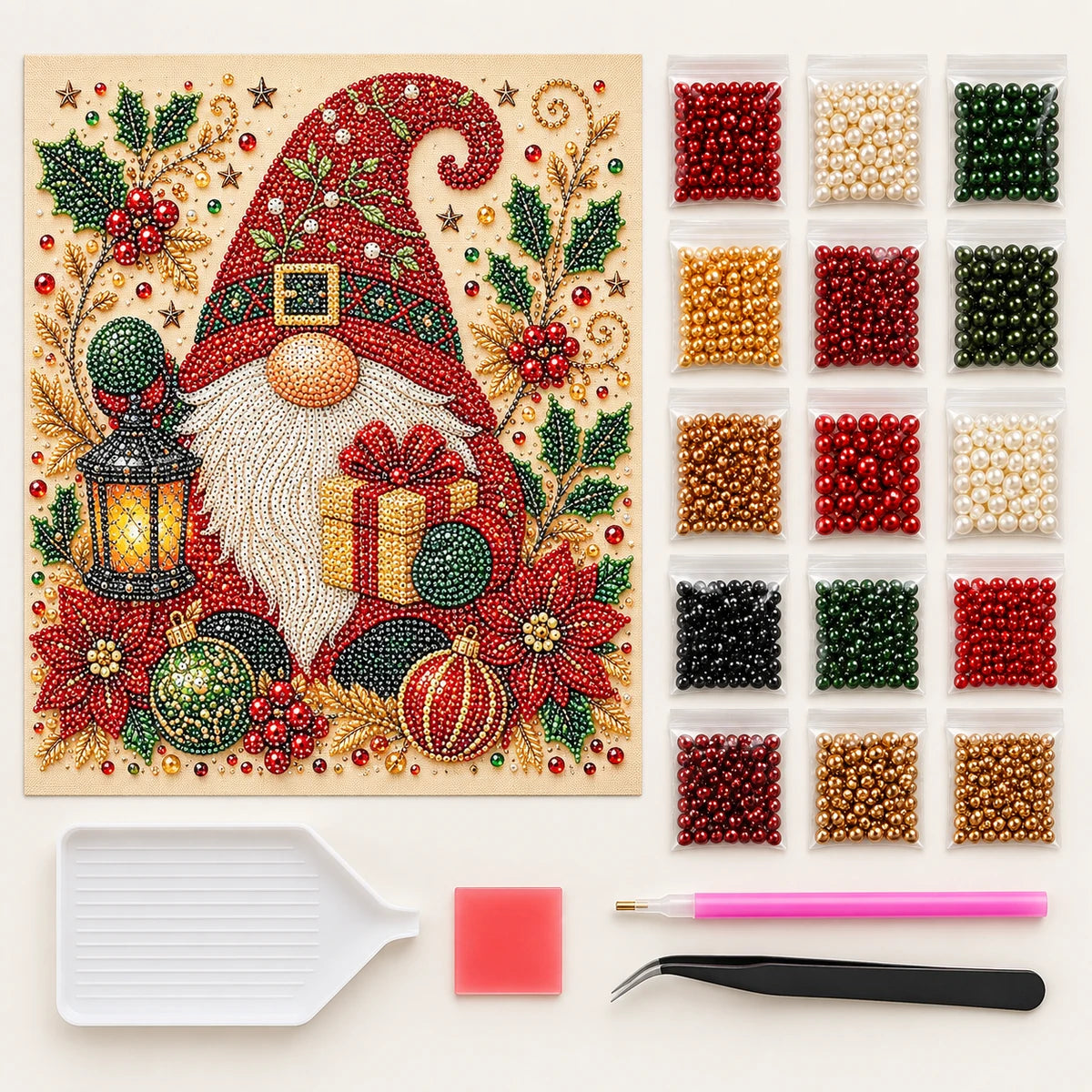 Christmas Gnome Lantern pearl painting kit