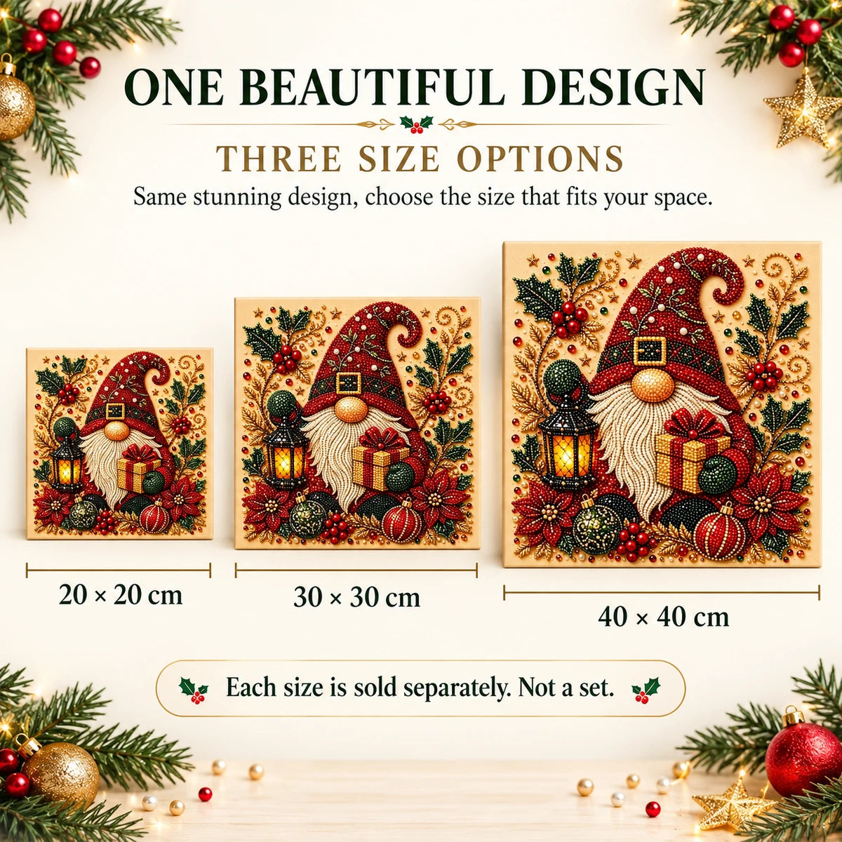 Christmas Gnome Lantern pearl painting size