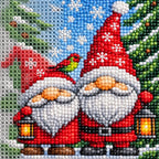 Christmas Gnome Trio Diamond Painting Kit detail