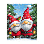 Christmas Gnome Trio Diamond Painting Kit original artwork on white background
