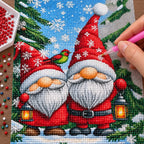 Christmas Gnome Trio Diamond Painting Kit process