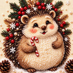 Christmas Hedgehog with Candy Cane — detail image