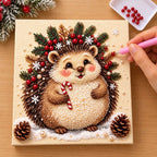 Christmas Hedgehog with Candy Cane — process image