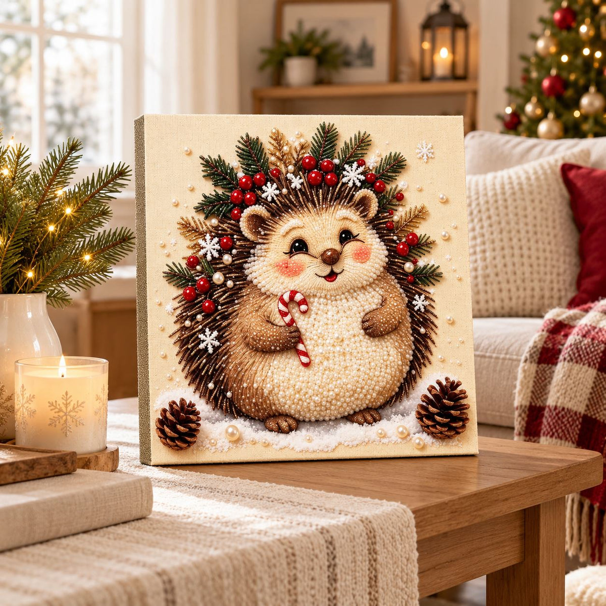 Christmas Hedgehog with Candy Cane — room image