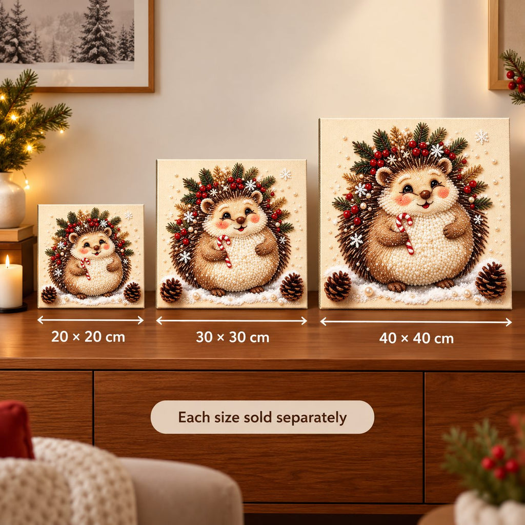 Christmas Hedgehog with Candy Cane — size image