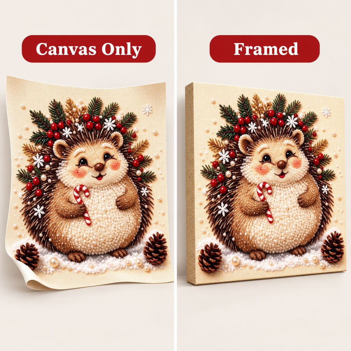 Christmas Hedgehog with Candy Cane — style image