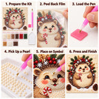 Christmas Hedgehog with Candy Cane — tutorial image