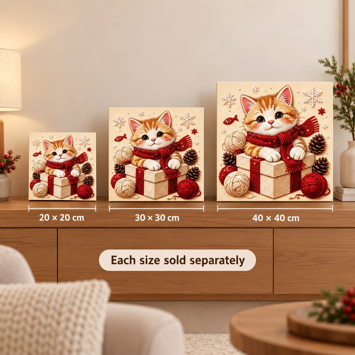 Christmas Kitten Gift Box — size image