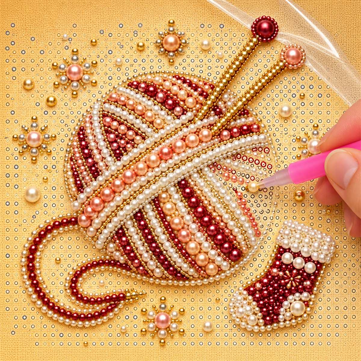 Christmas Knitting Yarn — process image