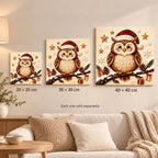 Christmas owl pearl painting size comparison for 20, 30 and 40 cm