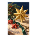 White-background original artwork of christmas paper star workshop