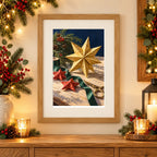 Framed home display of the christmas paper star workshop diamond painting
