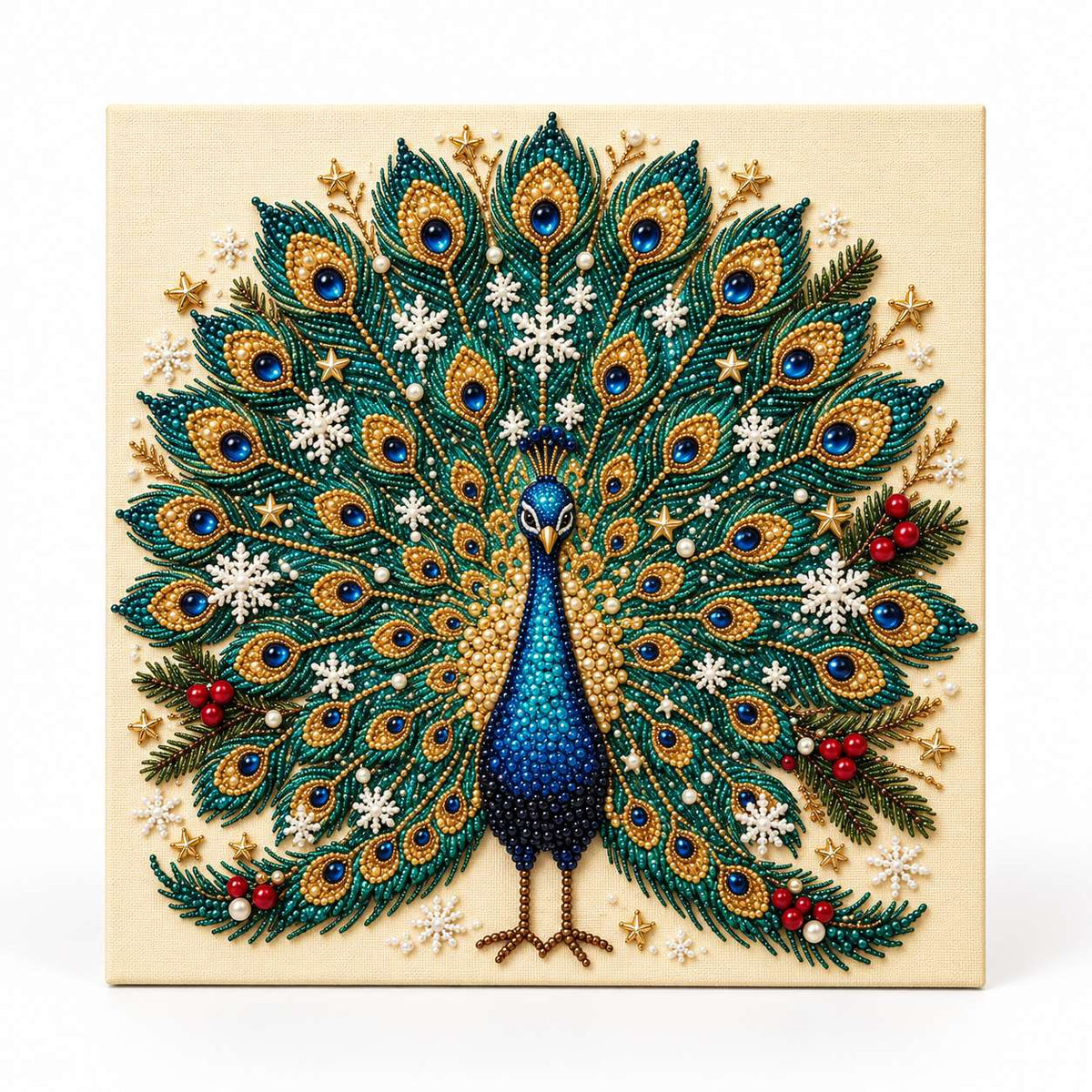 Christmas Peacock Snowflakes — hero image