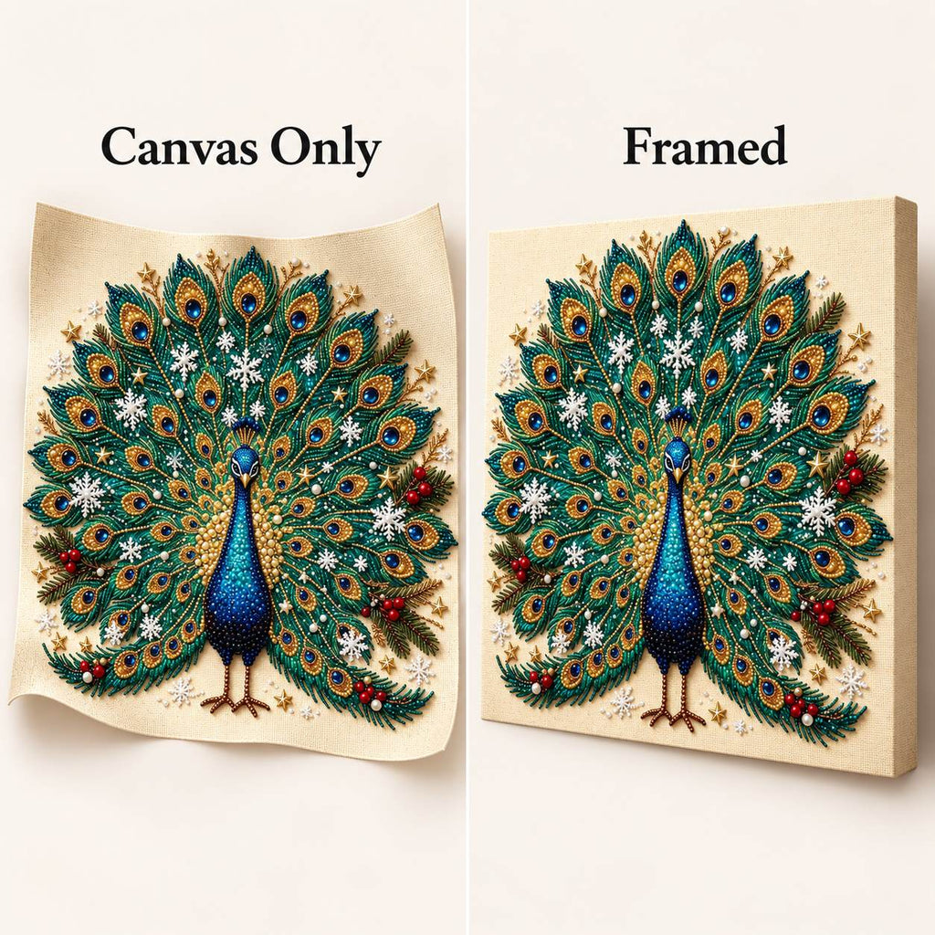 Christmas Peacock Snowflakes — style image