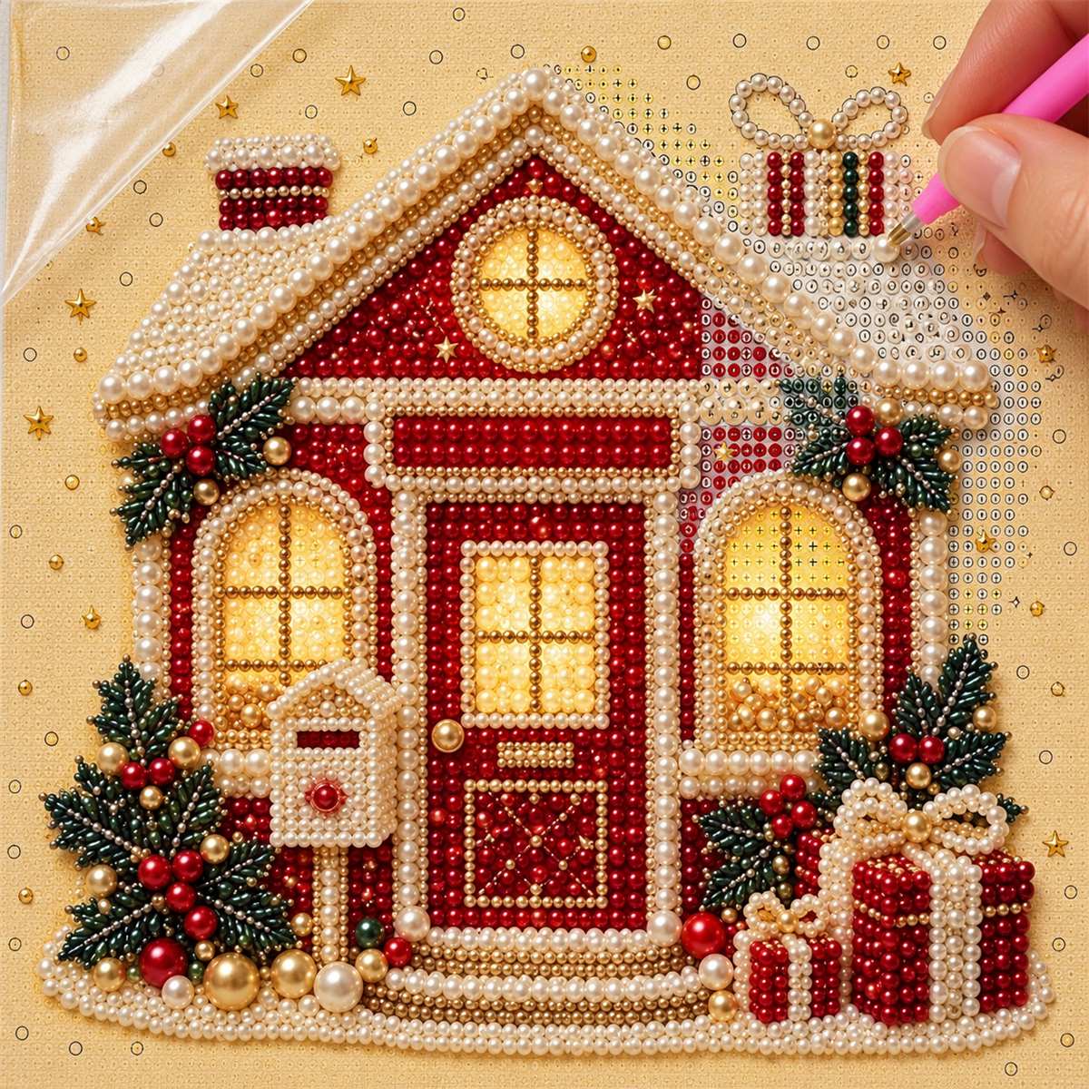 Christmas Post Office Cottage — process image