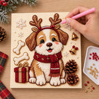 Christmas Puppy with Antlers — process image