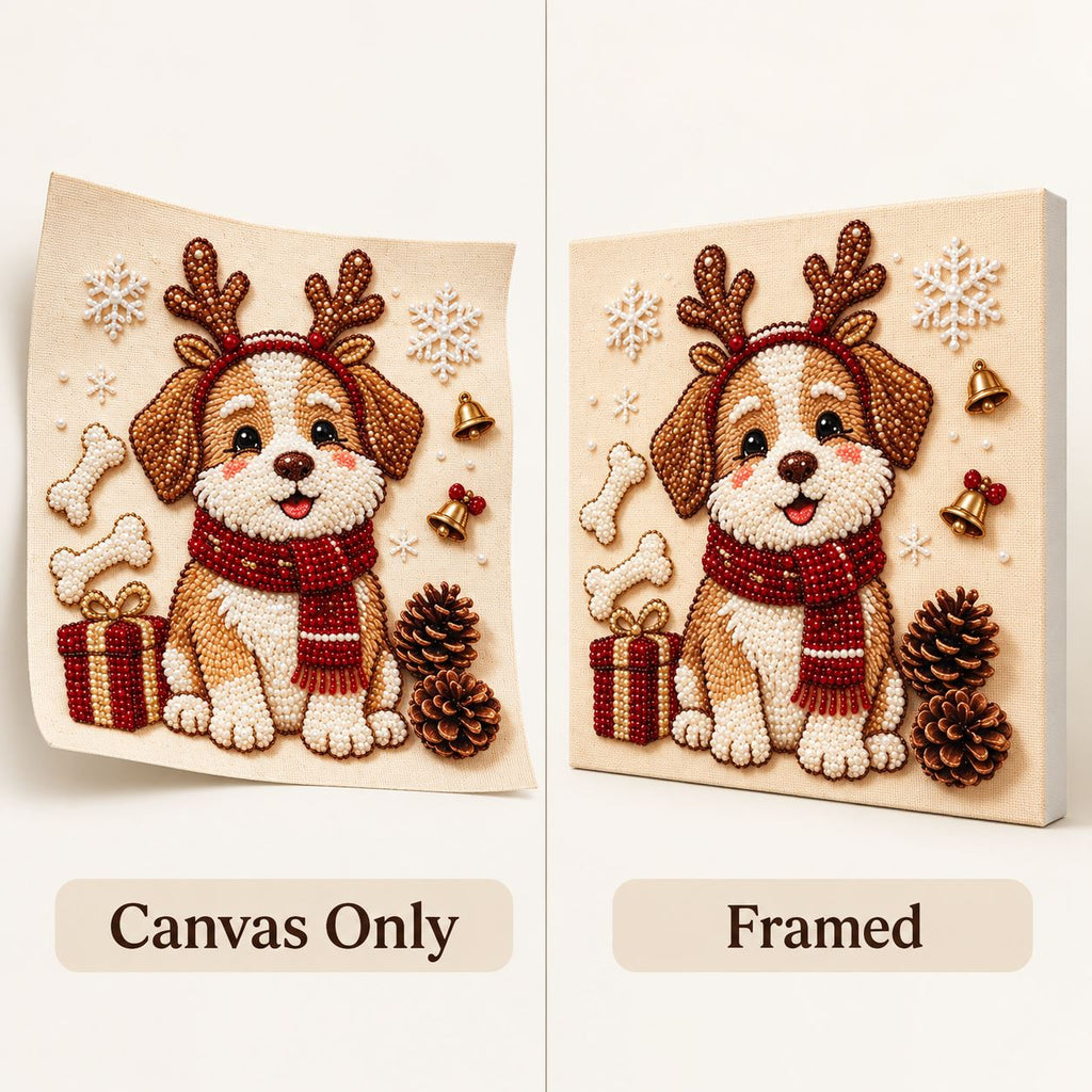 Christmas Puppy with Antlers — style image
