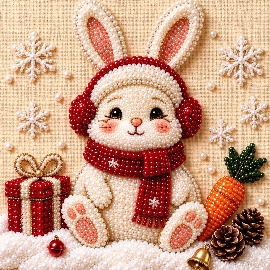 Christmas Rabbit with Gift — detail image