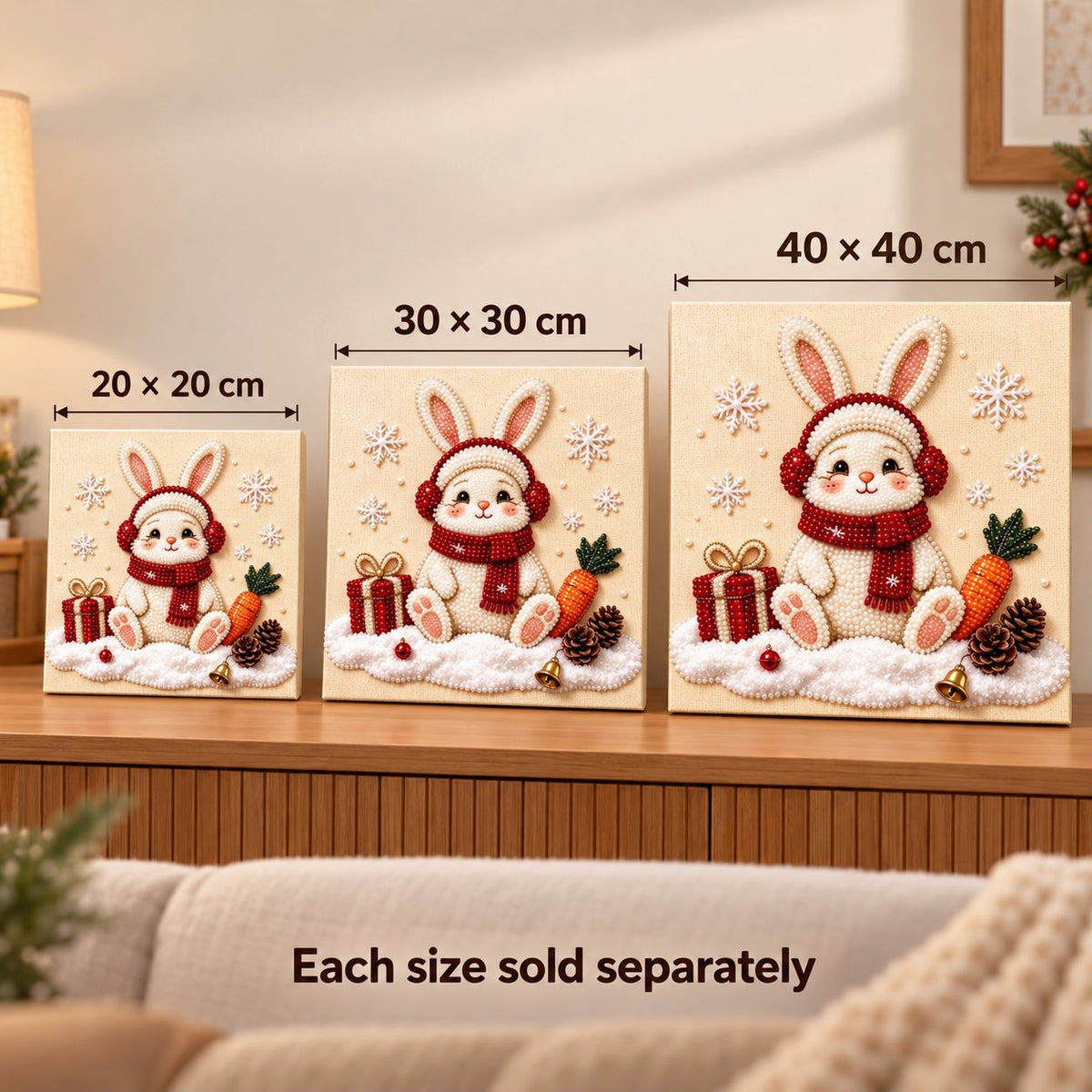 Christmas Rabbit with Gift — size image