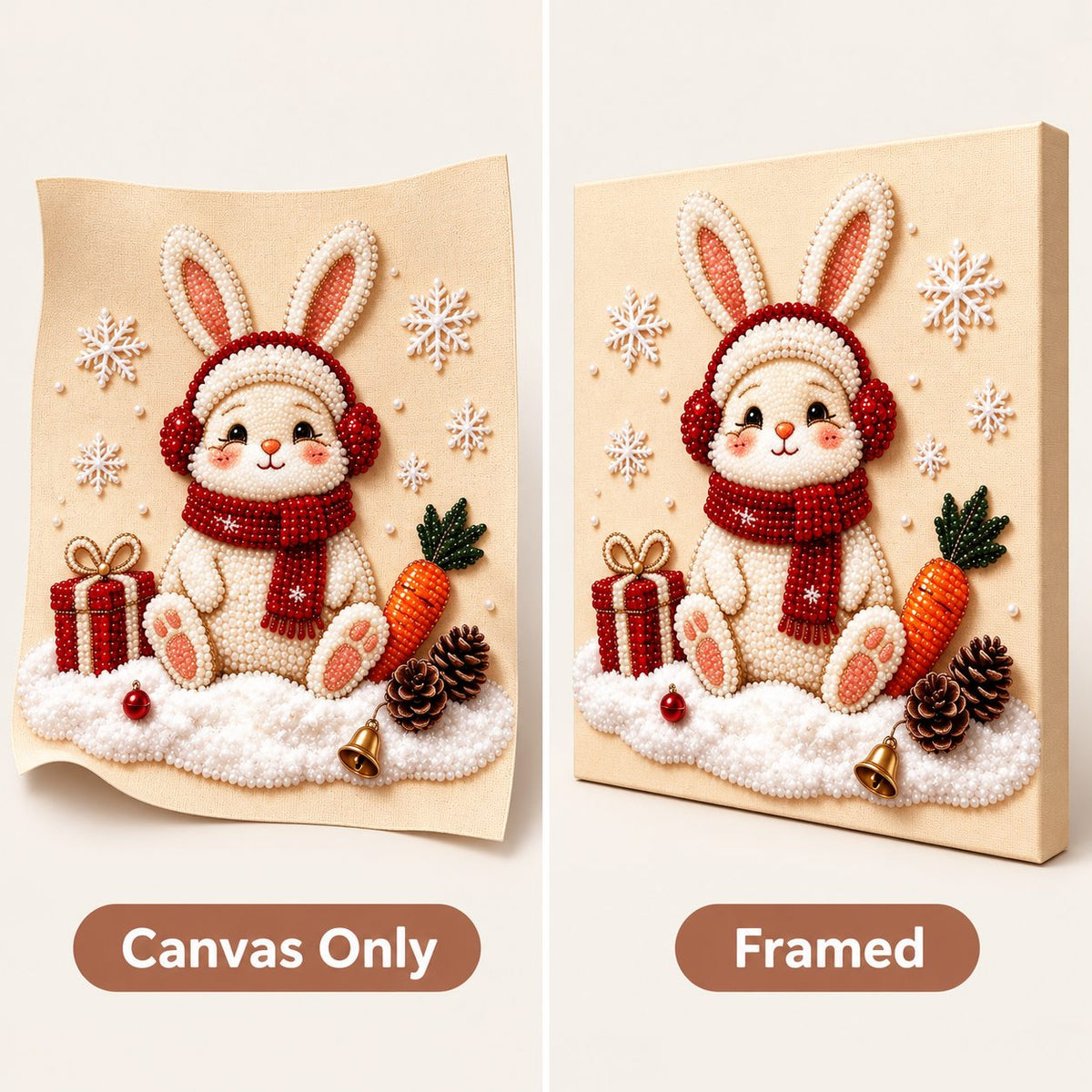 Christmas Rabbit with Gift — style image