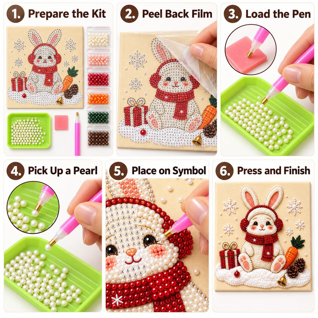 Christmas Rabbit with Gift — tutorial image