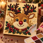 Christmas Reindeer pearl painting process