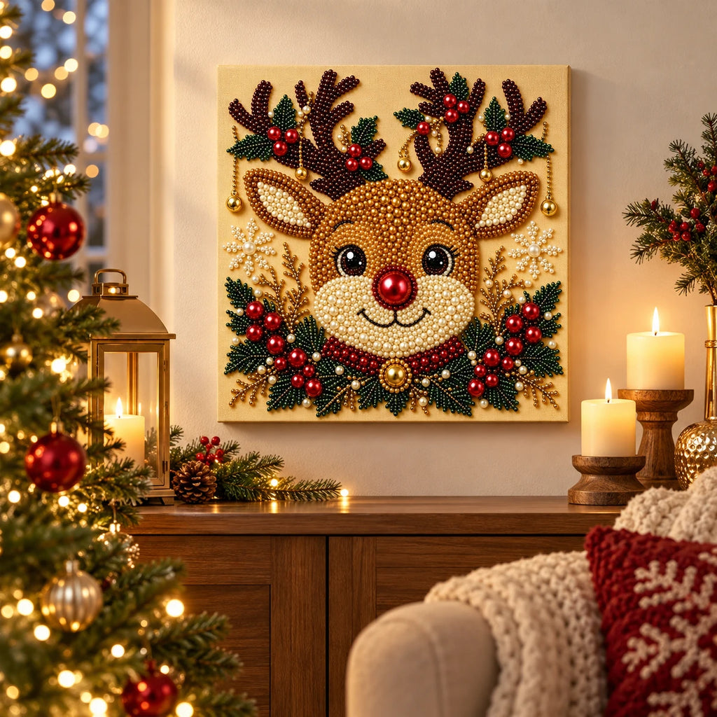 Christmas Reindeer pearl painting room