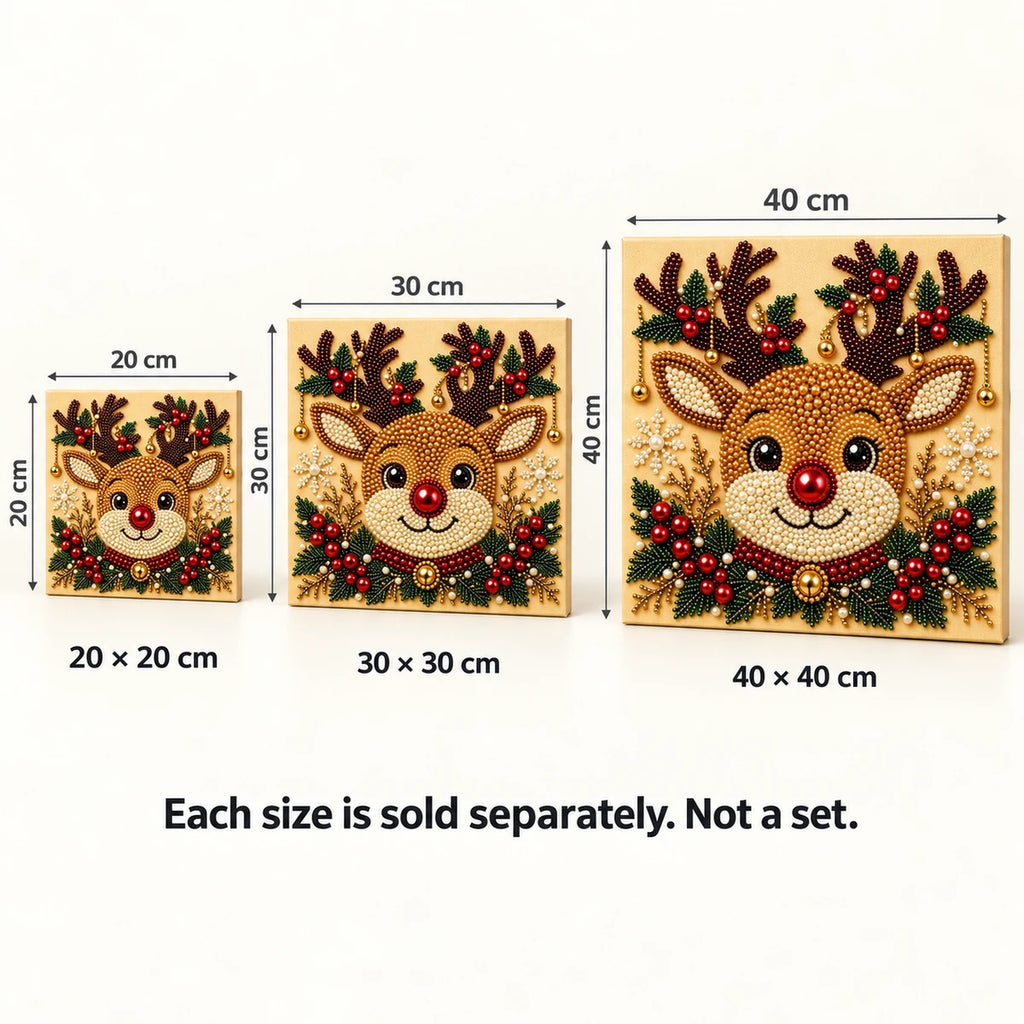 Christmas Reindeer pearl painting size
