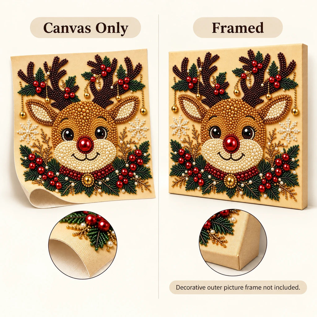 Christmas Reindeer pearl painting style