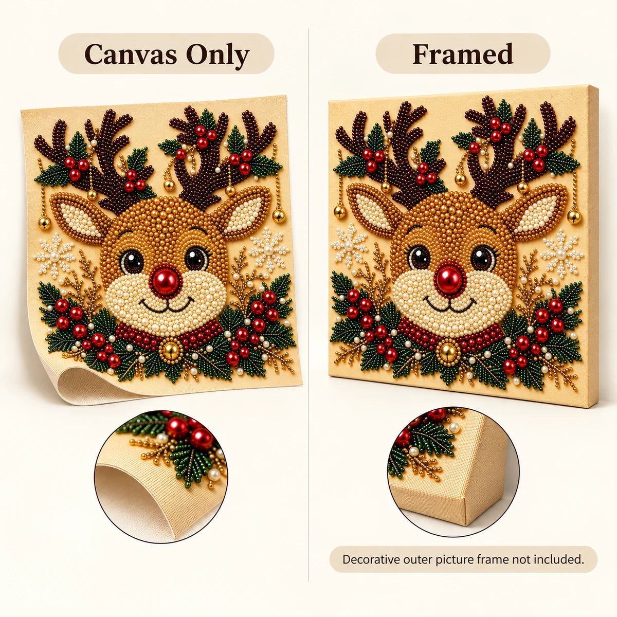 Christmas Reindeer pearl painting style