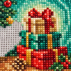 Christmas gift boxes diamond painting drill and canvas detail