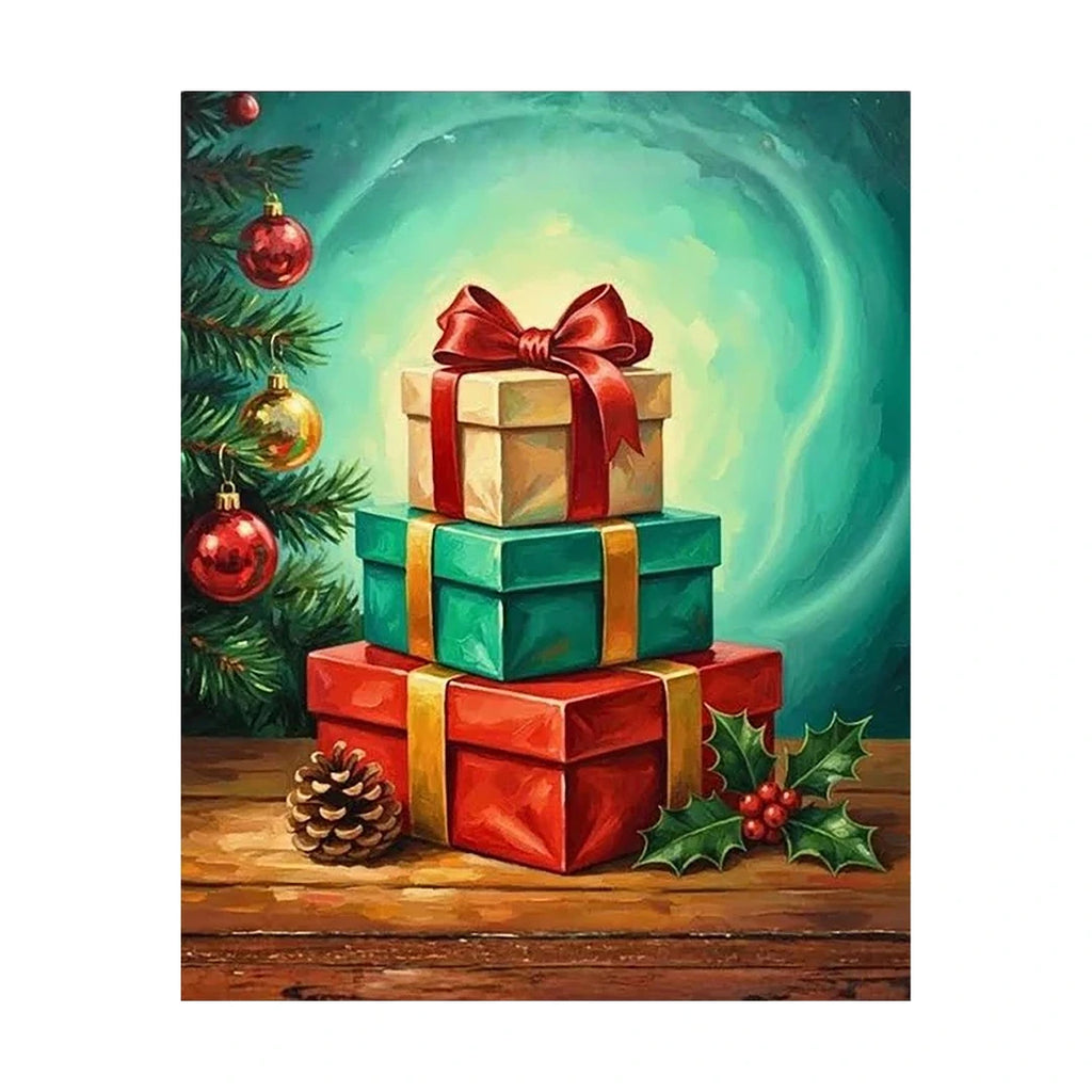 Christmas gift boxes diamond painting finished artwork