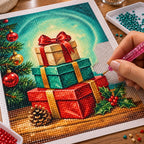 Christmas gift boxes diamond painting process