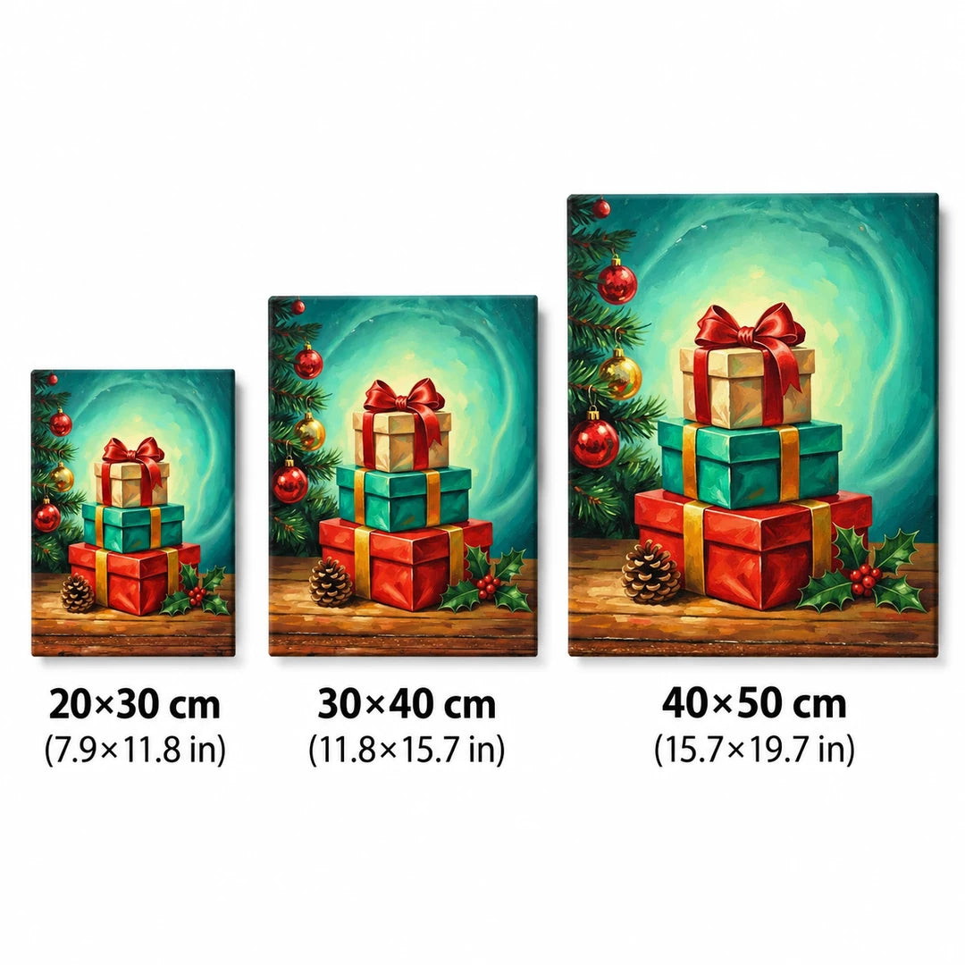 Christmas gift boxes diamond painting size guide