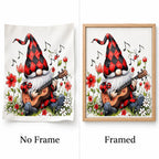 musical Christmas gnome diamond painting No Frame and Framed comparison