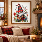 musical Christmas gnome diamond painting home scene