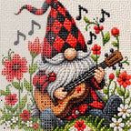 musical Christmas gnome diamond painting process