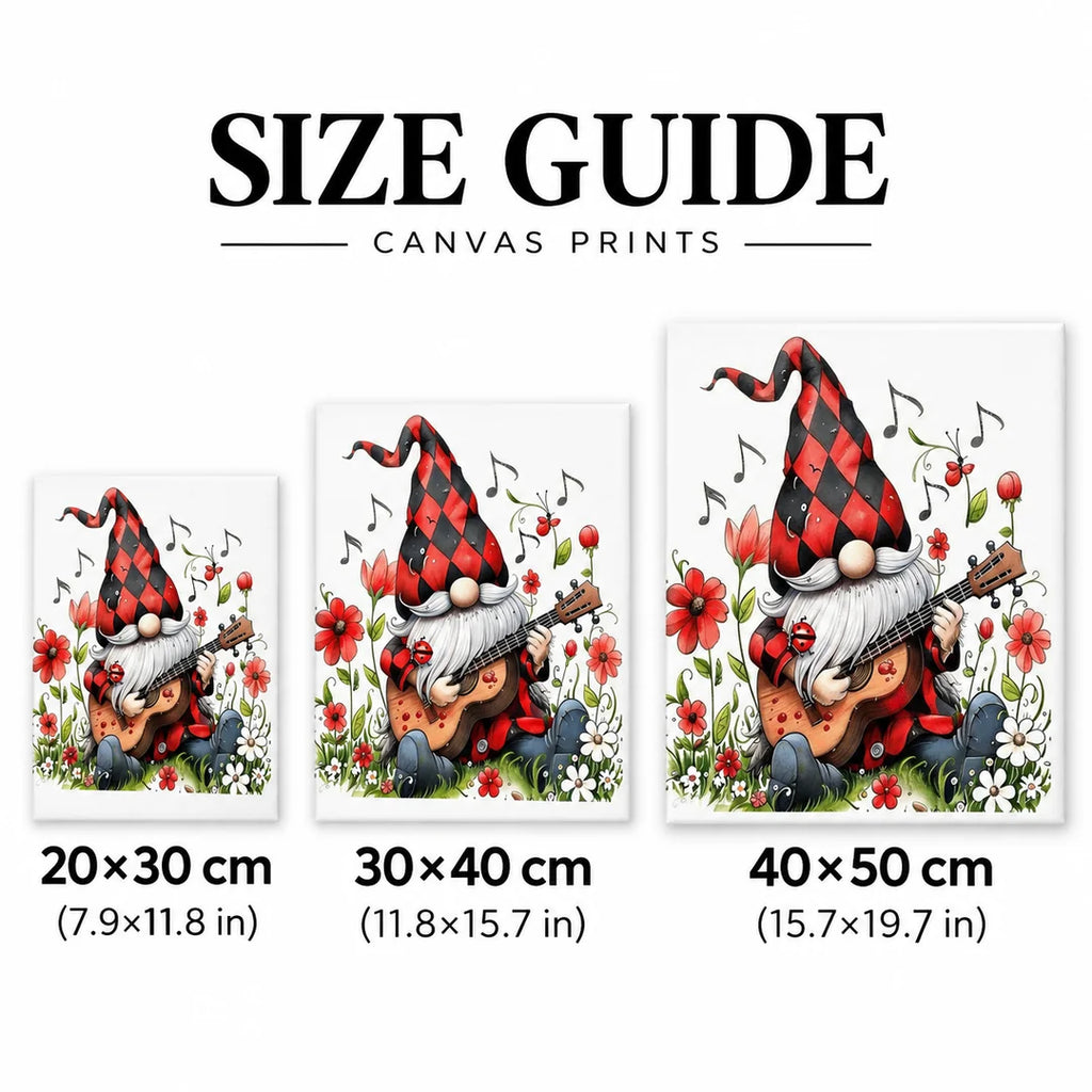 musical Christmas gnome diamond painting size guide