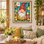 Christmas gnome with ducks diamond painting home scene