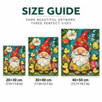 Christmas gnome with ducks diamond painting size guide