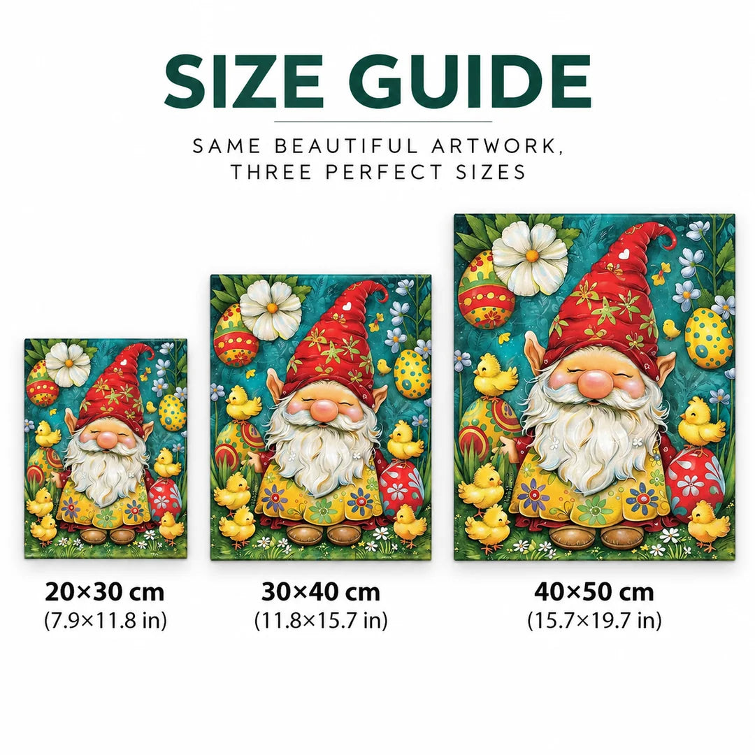 Christmas gnome with ducks diamond painting size guide