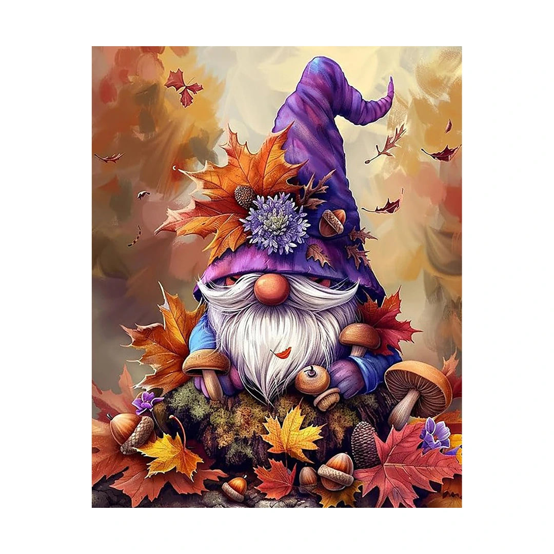 autumn Christmas gnome diamond painting finished artwork
