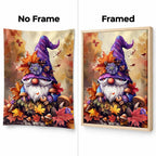 autumn Christmas gnome diamond painting No Frame and Framed comparison
