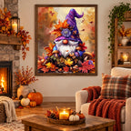 autumn Christmas gnome diamond painting home scene